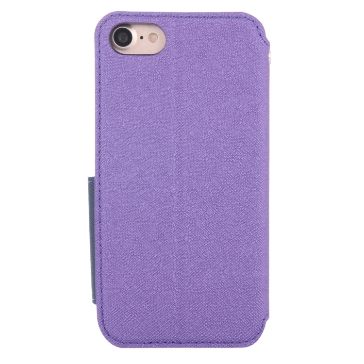 For  iPhone 8 & 7  Cross Texture Horizontal Flip Leather Case with Call Display ID & Holder & Card Slot