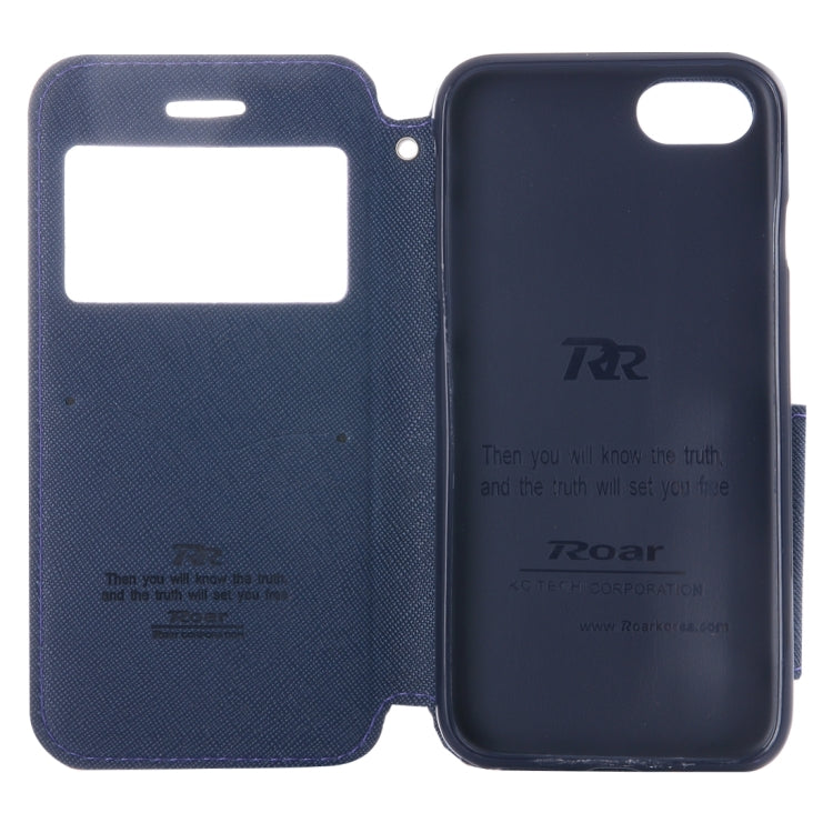 For  iPhone 8 & 7  Cross Texture Horizontal Flip Leather Case with Call Display ID & Holder & Card Slot