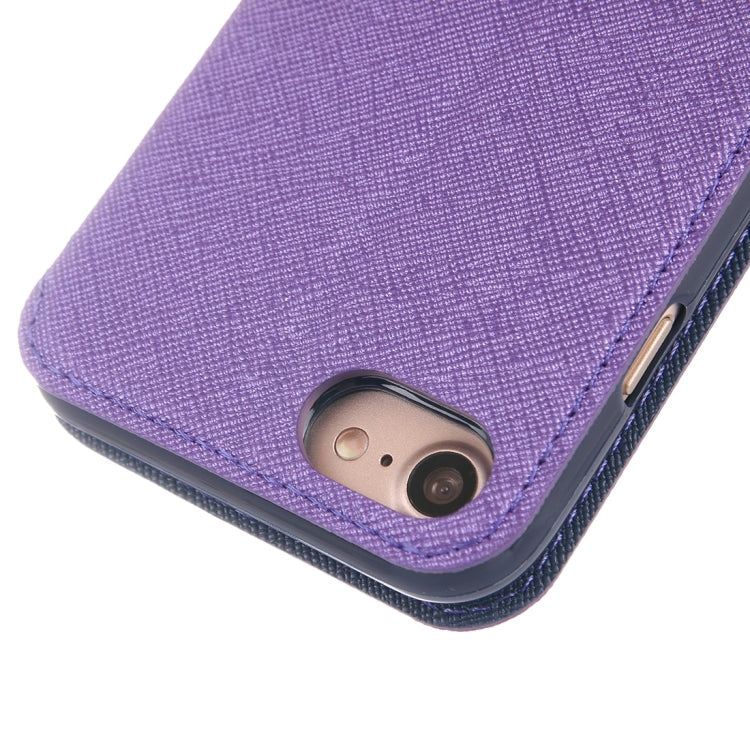 For  iPhone 8 & 7  Cross Texture Horizontal Flip Leather Case with Call Display ID & Holder & Card Slot