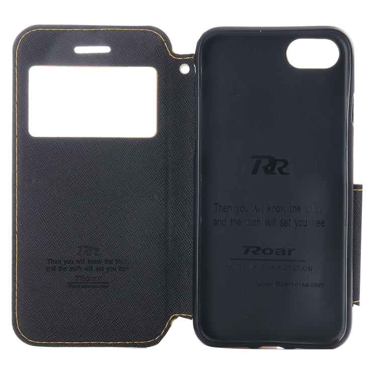 For  iPhone 8 & 7  Cross Texture Horizontal Flip Leather Case with Call Display ID & Holder & Card Slot