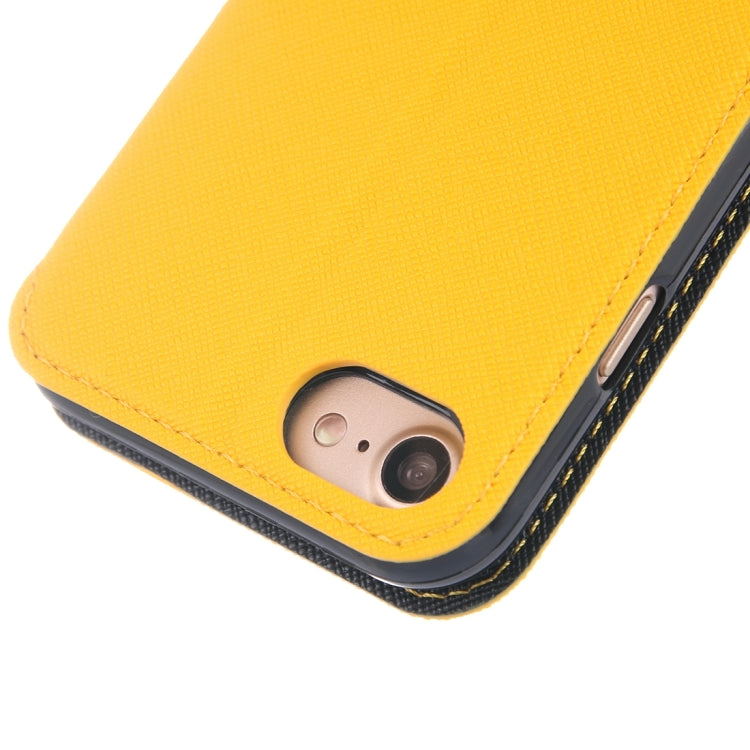For  iPhone 8 & 7  Cross Texture Horizontal Flip Leather Case with Call Display ID & Holder & Card Slot