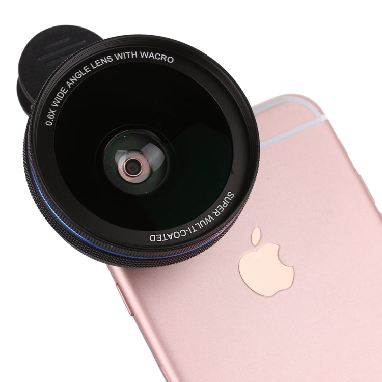 Universal 0.6X Wide Angle Lens + Macro Lens with Metal Clip, For iPhone, Samsung, HTC, Sony, Huawei, Xiaomi, Meizu