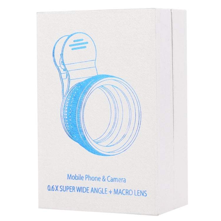 Universal 0.6X Wide Angle Lens + Macro Lens with Metal Clip, For iPhone, Samsung, HTC, Sony, Huawei, Xiaomi, Meizu