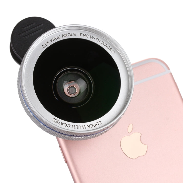 Universal 0.6X Wide Angle Lens + Macro Lens with Metal Clip, For iPhone, Samsung, HTC, Sony, Huawei, Xiaomi, Meizu