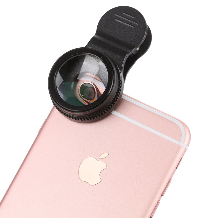 Universal 0.45X Wide Angle Lens + Macro Lens with Metal Clip, For iPhone, Samsung, HTC, Sony, Huawei, Xiaomi, Meizu(Black)