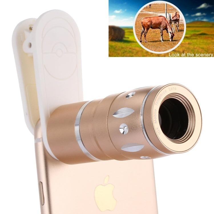 Universal 10X Macro Lens with Easy-pull Lovely Rabbit Clip, For iPhone, Samsung, HTC, Sony, Huawei, Xiaomi, Meizu(Gold)