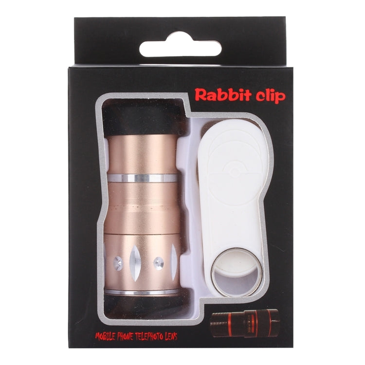 Universal 10X Macro Lens with Easy-pull Lovely Rabbit Clip, For iPhone, Samsung, HTC, Sony, Huawei, Xiaomi, Meizu(Gold)