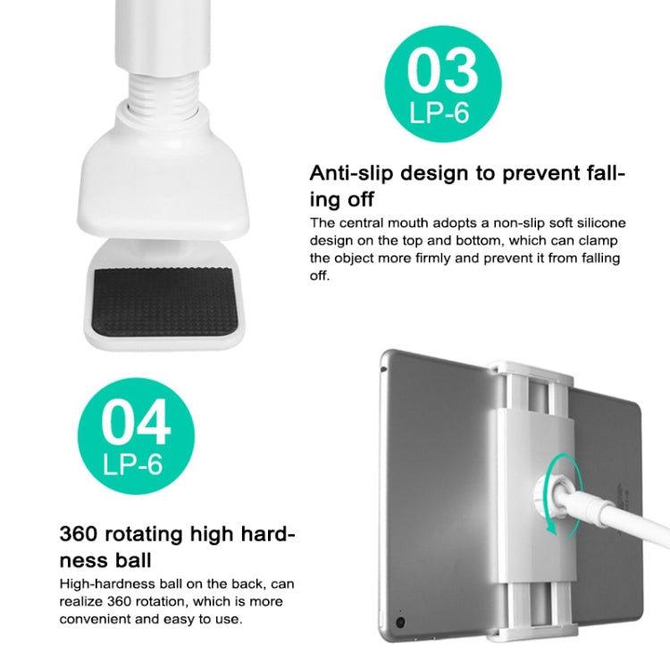 UBN-30 Classic Style Universal 360 Degrees Rotating Detachable Two-stage Lazy Bracket Mobile Phone / Tablet Desktop Bracket with Bilateral Pull Chuck