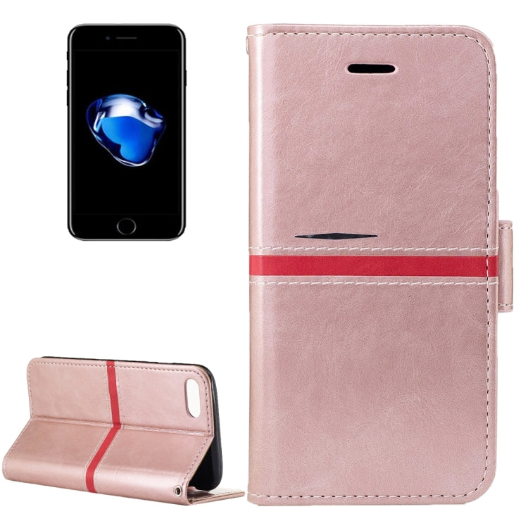 For  iPhone 8 & 7  Crazy Horse Texture PU Leather Horizontal Flip Leather Case with Holder & Card Slots & Wallet & Photo Frame & Lanyard