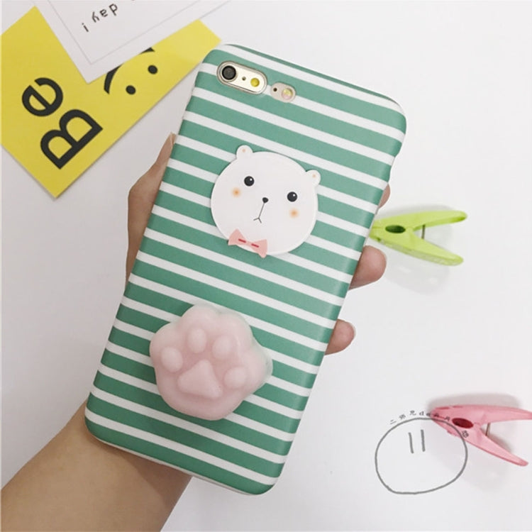 For  iPhone 8 & 7  3D Lovely Cat Cartoon Pattern Squishy Dropproof Protective Back Cover Case