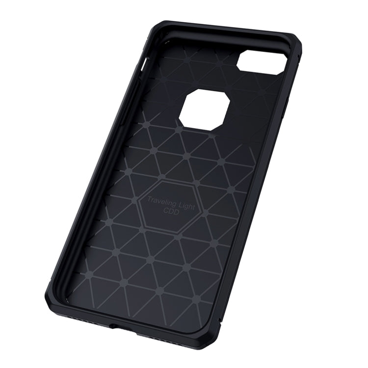 For  iPhone 8 & 7  Brushed Carbon Fiber Texture Shockproof TPU Protective Cover Case