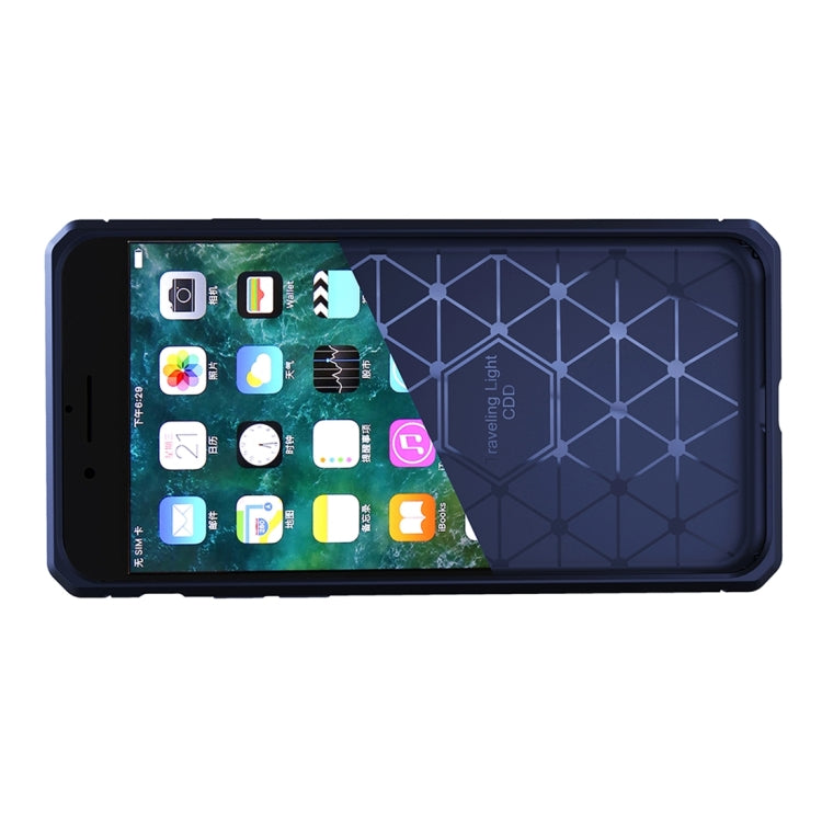 For  iPhone 8 & 7  Brushed Carbon Fiber Texture Shockproof TPU Protective Cover Case