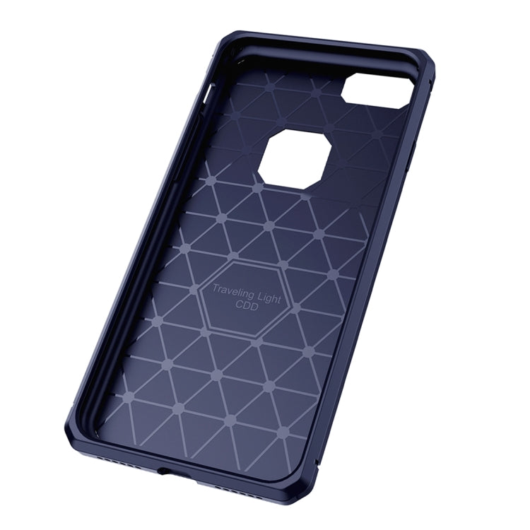 For  iPhone 8 & 7  Brushed Carbon Fiber Texture Shockproof TPU Protective Cover Case