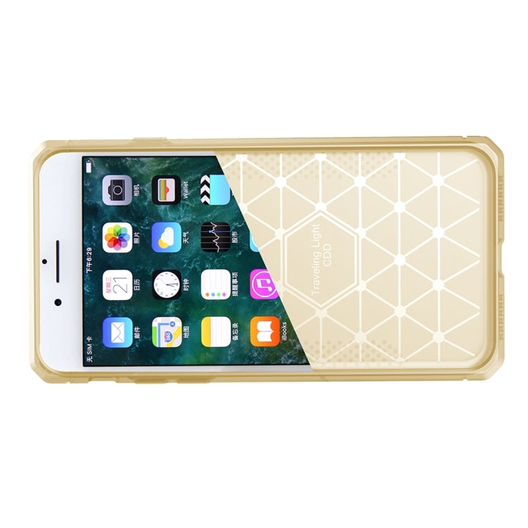 For  iPhone 8 & 7  Brushed Carbon Fiber Texture Shockproof TPU Protective Cover Case