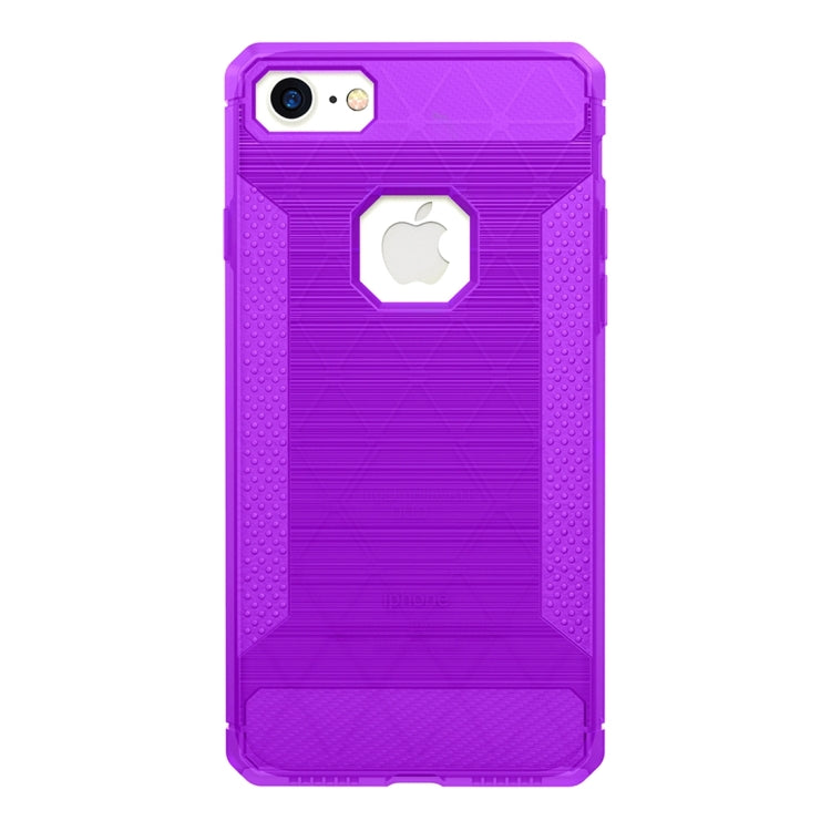 For  iPhone 8 & 7  Brushed Carbon Fiber Texture Shockproof TPU Protective Cover Case