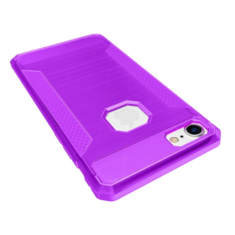 For  iPhone 8 & 7  Brushed Carbon Fiber Texture Shockproof TPU Protective Cover Case