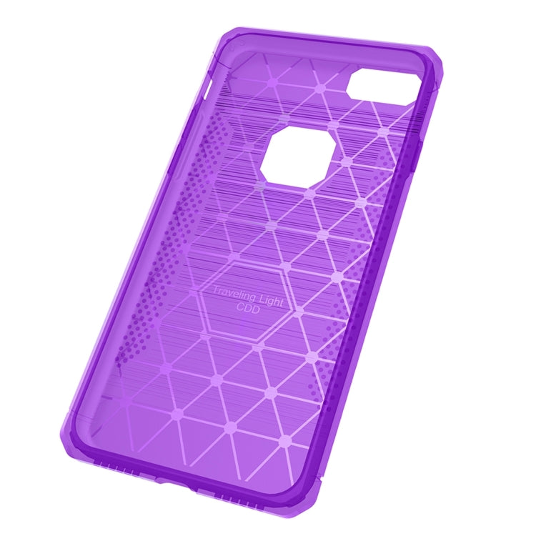 For  iPhone 8 & 7  Brushed Carbon Fiber Texture Shockproof TPU Protective Cover Case