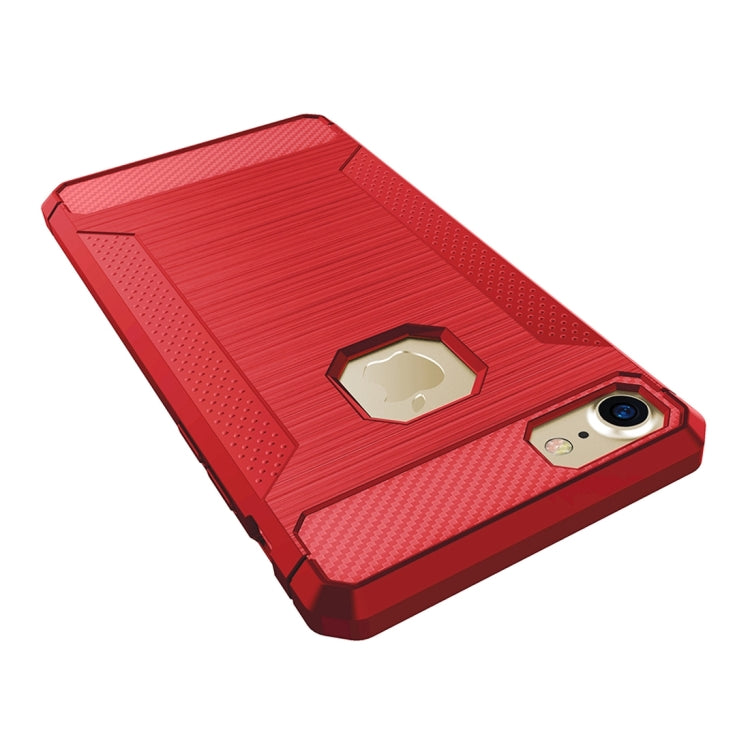 For  iPhone 8 & 7  Brushed Carbon Fiber Texture Shockproof TPU Protective Cover Case
