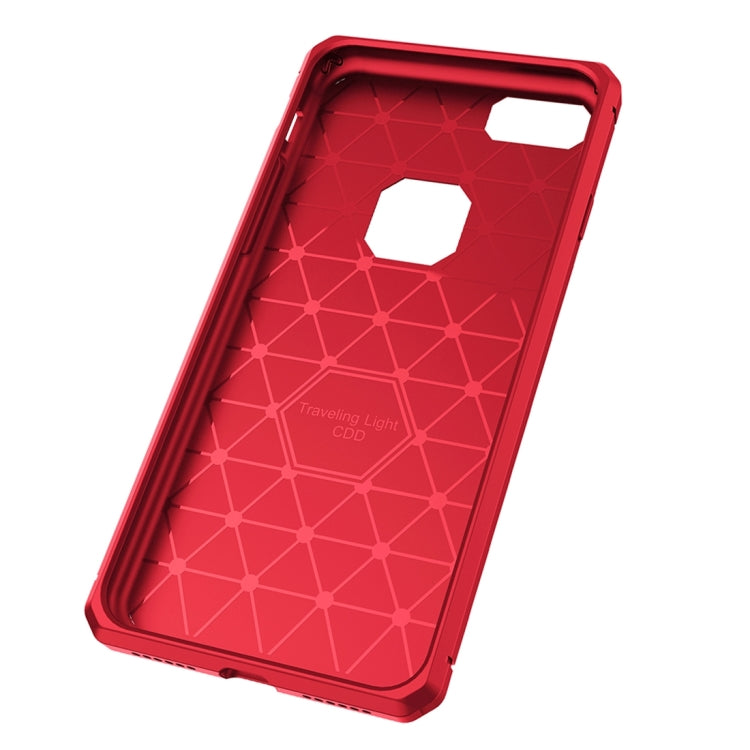 For  iPhone 8 & 7  Brushed Carbon Fiber Texture Shockproof TPU Protective Cover Case