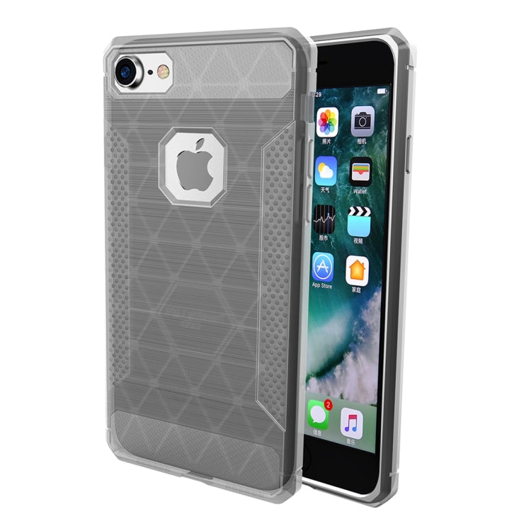 For  iPhone 8 & 7  Brushed Carbon Fiber Texture Shockproof TPU Protective Cover Case