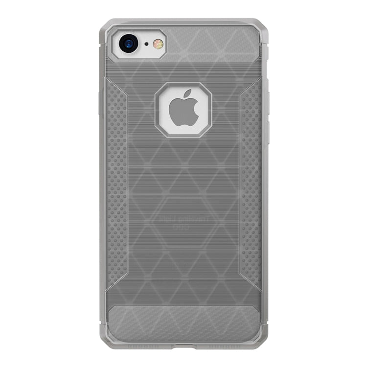 For  iPhone 8 & 7  Brushed Carbon Fiber Texture Shockproof TPU Protective Cover Case
