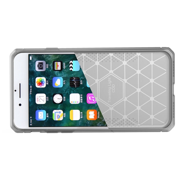 For  iPhone 8 & 7  Brushed Carbon Fiber Texture Shockproof TPU Protective Cover Case