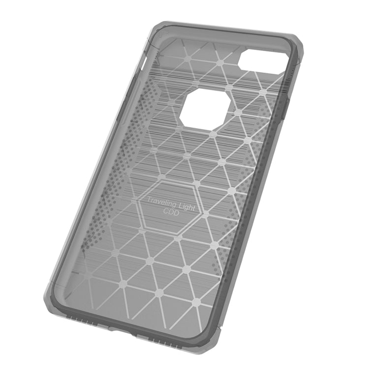 For  iPhone 8 & 7  Brushed Carbon Fiber Texture Shockproof TPU Protective Cover Case