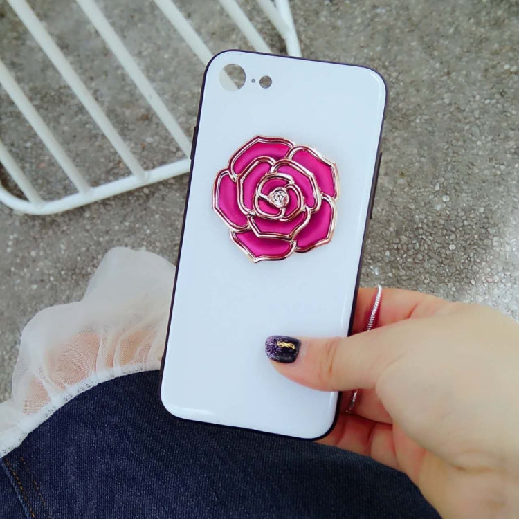 For  iPhone 8 & 7  Rose Pattern Shockproof Protective Back Cover Case