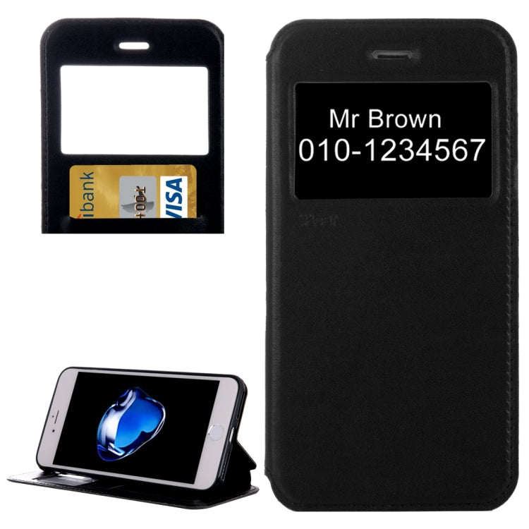 For  iPhone 8 & 7  Crazy Horse Texture Horizontal Flip Leather Case with Call Display ID & Holder & Card Slot