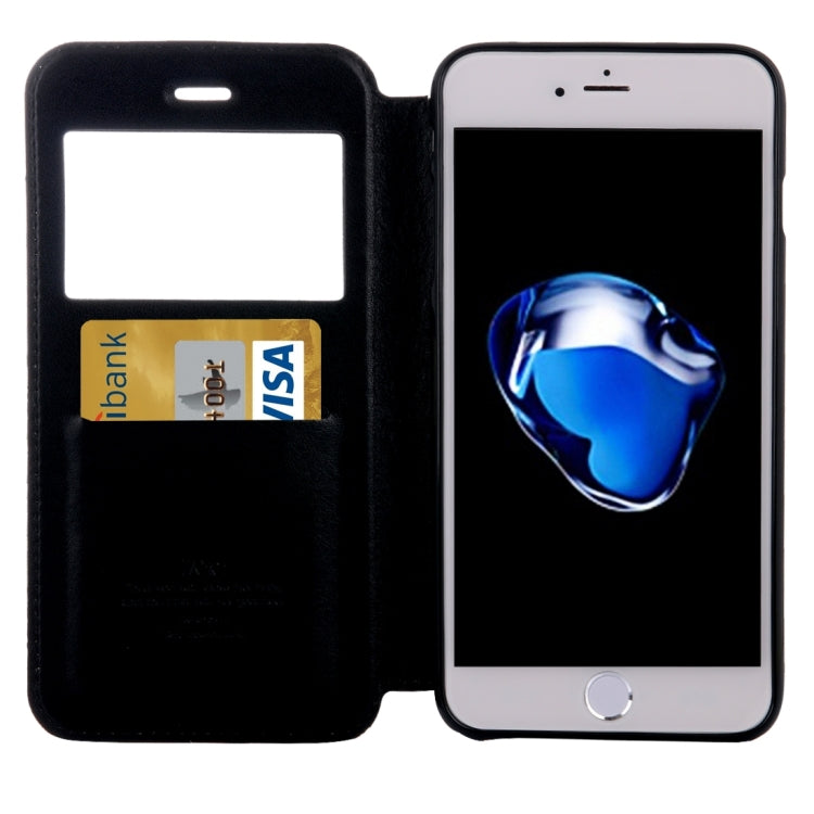 For  iPhone 8 & 7  Crazy Horse Texture Horizontal Flip Leather Case with Call Display ID & Holder & Card Slot