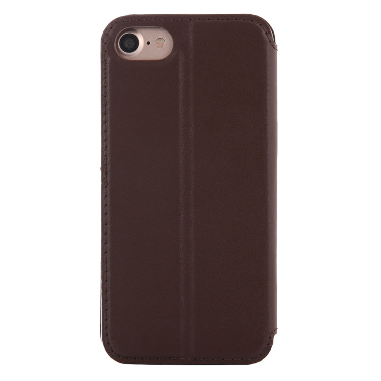 For  iPhone 8 & 7  Crazy Horse Texture Horizontal Flip Leather Case with Call Display ID & Holder & Card Slot