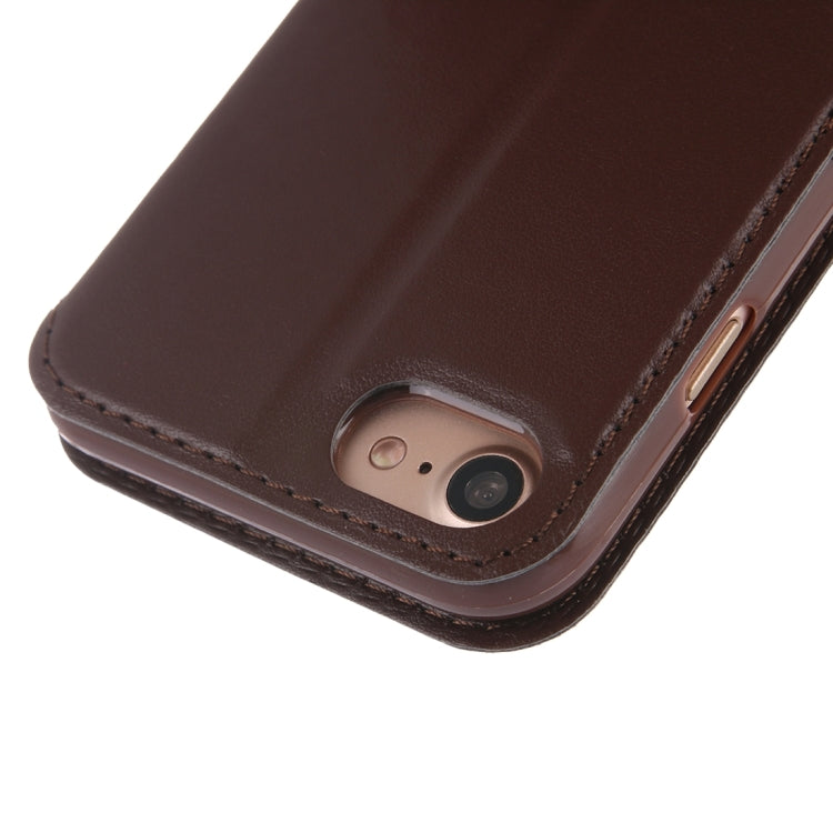 For  iPhone 8 & 7  Crazy Horse Texture Horizontal Flip Leather Case with Call Display ID & Holder & Card Slot