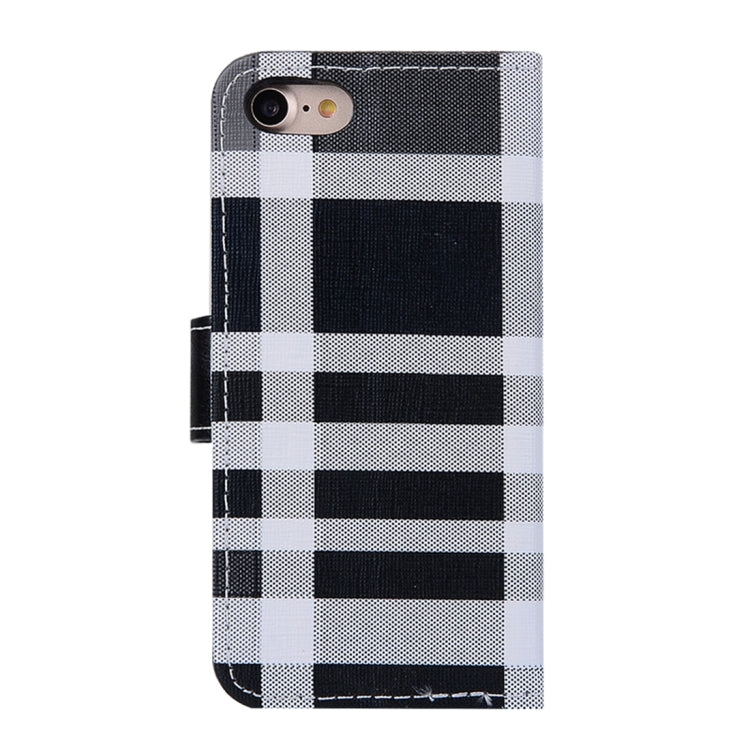 For  iPhone 8 & 7  Grid Texture Horizontal Flip Leather Case with Holder & Card Slots & Wallet