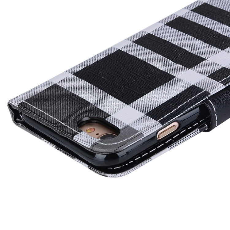 For  iPhone 8 & 7  Grid Texture Horizontal Flip Leather Case with Holder & Card Slots & Wallet