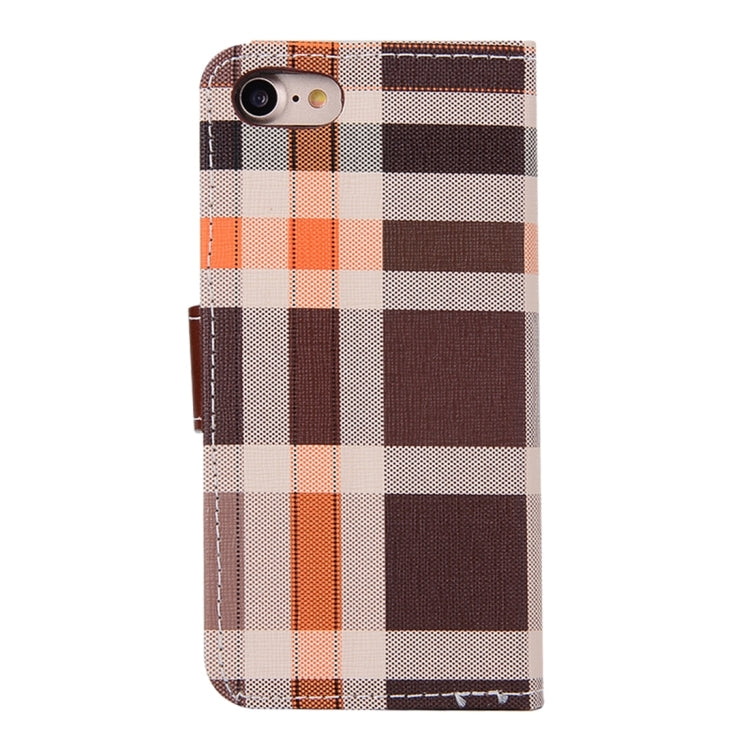 For  iPhone 8 & 7  Grid Texture Horizontal Flip Leather Case with Holder & Card Slots & Wallet