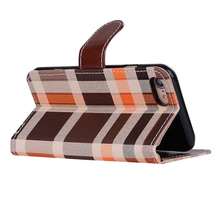 For  iPhone 8 & 7  Grid Texture Horizontal Flip Leather Case with Holder & Card Slots & Wallet