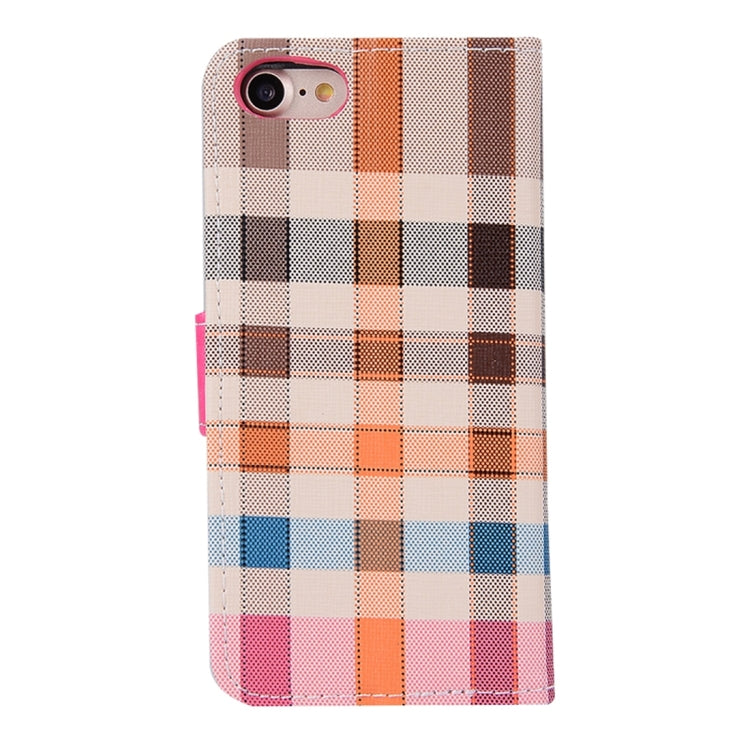 For  iPhone 8 & 7  Grid Texture Horizontal Flip Leather Case with Holder & Card Slots & Wallet