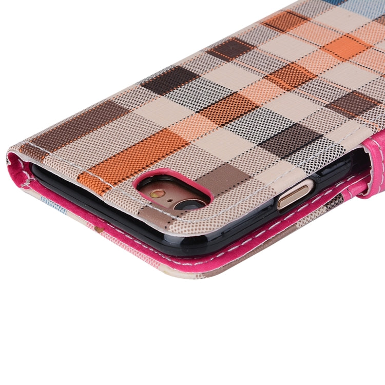 For  iPhone 8 & 7  Grid Texture Horizontal Flip Leather Case with Holder & Card Slots & Wallet