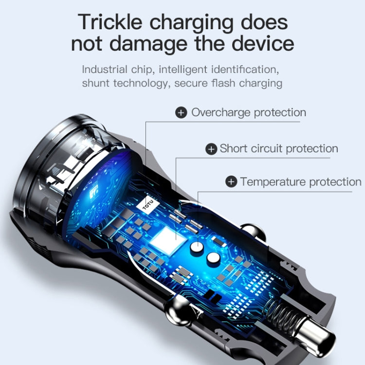 TOTUDESIGN DCCPD-01 Armor Series 36W PD USB-C / Type-C + QC 3.0 USB-A Fast Charging Car Charger