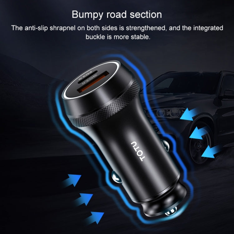 TOTUDESIGN DCCPD-01 Armor Series 36W PD USB-C / Type-C + QC 3.0 USB-A Fast Charging Car Charger