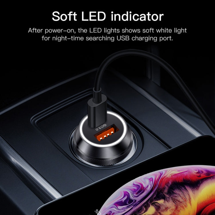 TOTUDESIGN DCCPD-01 Armor Series 36W PD USB-C / Type-C + QC 3.0 USB-A Fast Charging Car Charger