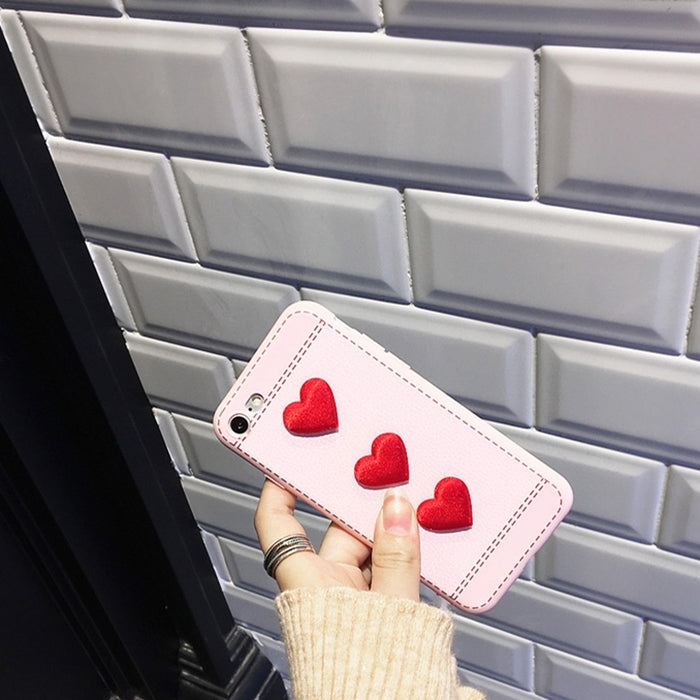 For  iPhone 8 & 7  Red Heart Full Coverage Protective Back Cover Case