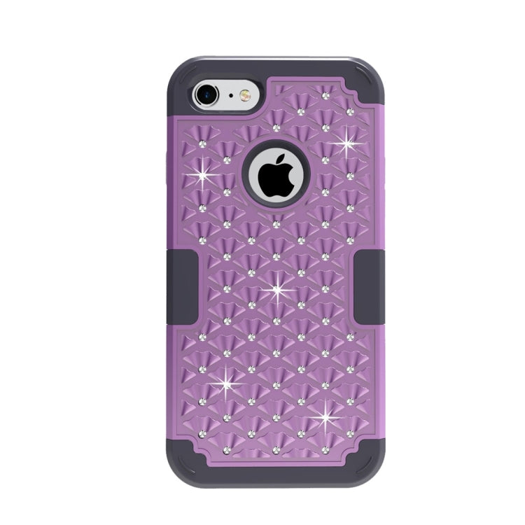 For  iPhone 8 & 7  3 in 1 Diamond Encrusted PC + Silicone Combination Case