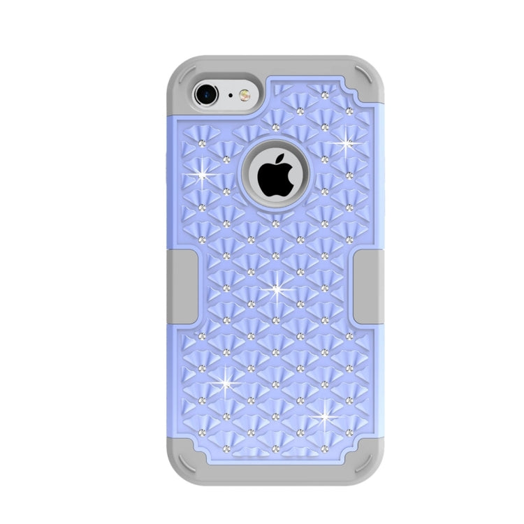 For  iPhone 8 & 7  3 in 1 Diamond Encrusted PC + Silicone Combination Case