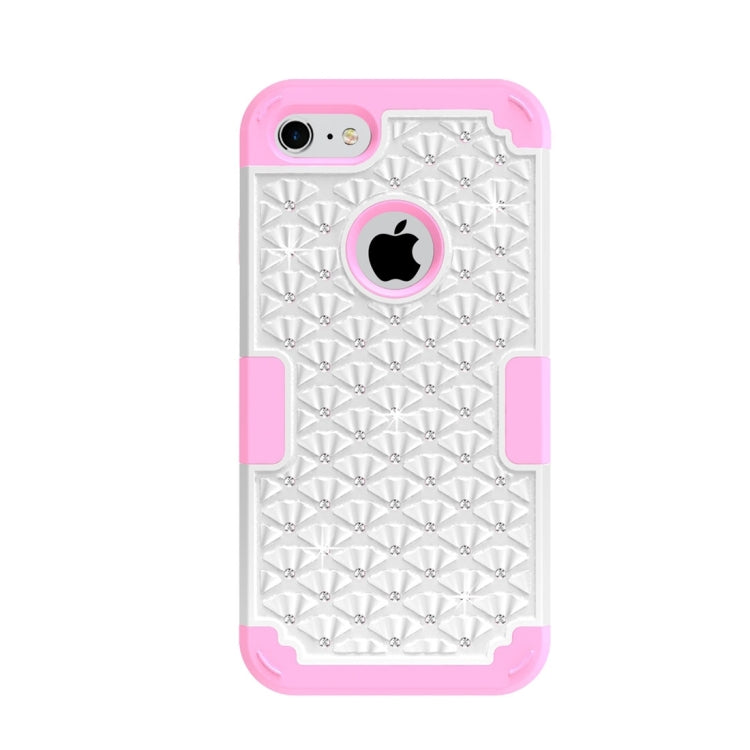 For  iPhone 8 & 7  3 in 1 Diamond Encrusted PC + Silicone Combination Case