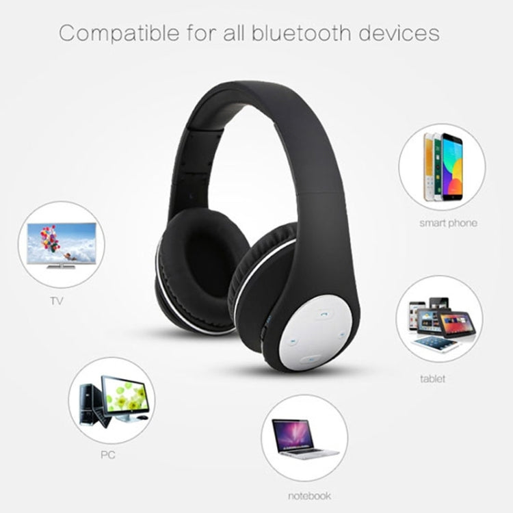 BT-990 Headband Bluetooth Music Headset with Mic, For iPhone, Galaxy, Huawei, Xiaomi, LG, HTC and Other Smart Phones(White)