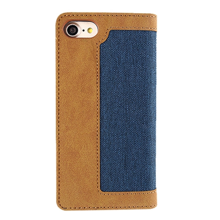 KALAIDENG FUNWEAR X Series for  iPhone 8 & 7  Linen Leather + TPU Horizontal Flip Leather Case with Card Slots & Holder & Lanyard(Blue)