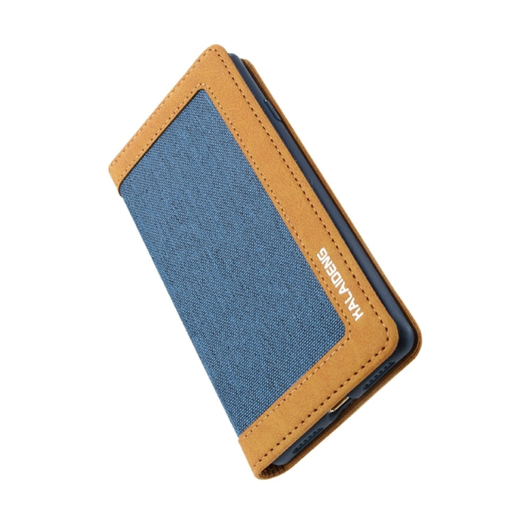 KALAIDENG FUNWEAR X Series for  iPhone 8 & 7  Linen Leather + TPU Horizontal Flip Leather Case with Card Slots & Holder & Lanyard(Blue)
