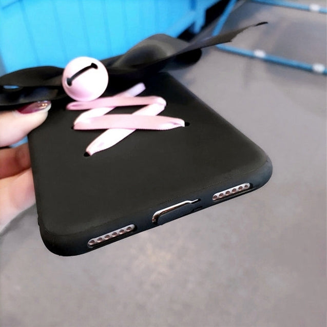 For  iPhone 8 & 7  Cute Bell and Bowknot Ribbon Protective Back Cover Case