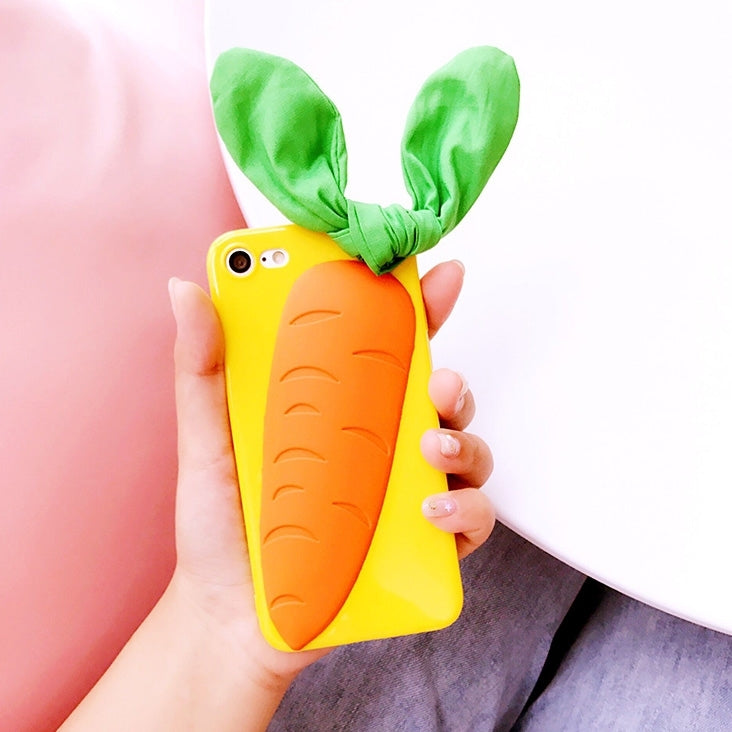 For  iPhone 8 & 7  3D Cute Carrot Pattern Protective Back Cover Case